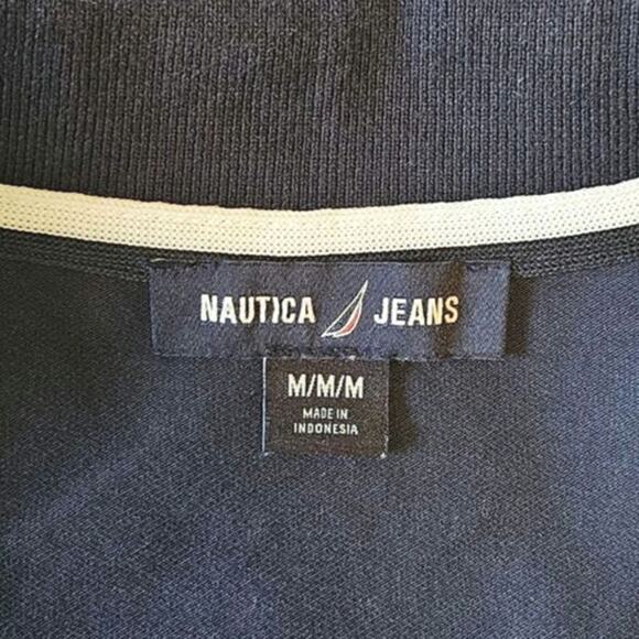 Nautica Women's Short Sleeve 1/4 Zip Colorblock Collared Polo Navy White Medium - Picture 4 of 6